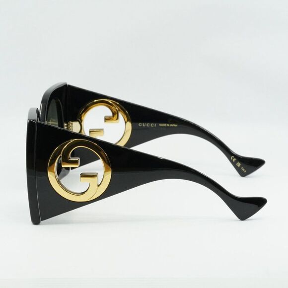 Gucci GG1254S 001 Sunglasses Black Square Frame, Grey Lenses - Picture 8 of 14